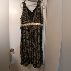 Elegant Black and Gold Women's Dress